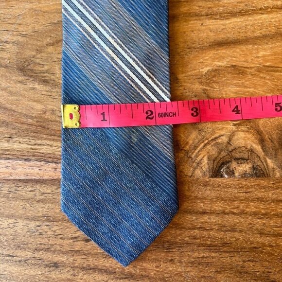 Children's Vintage 12-Inch Blue Striped Clip-On Tie - Picture 6 of 6